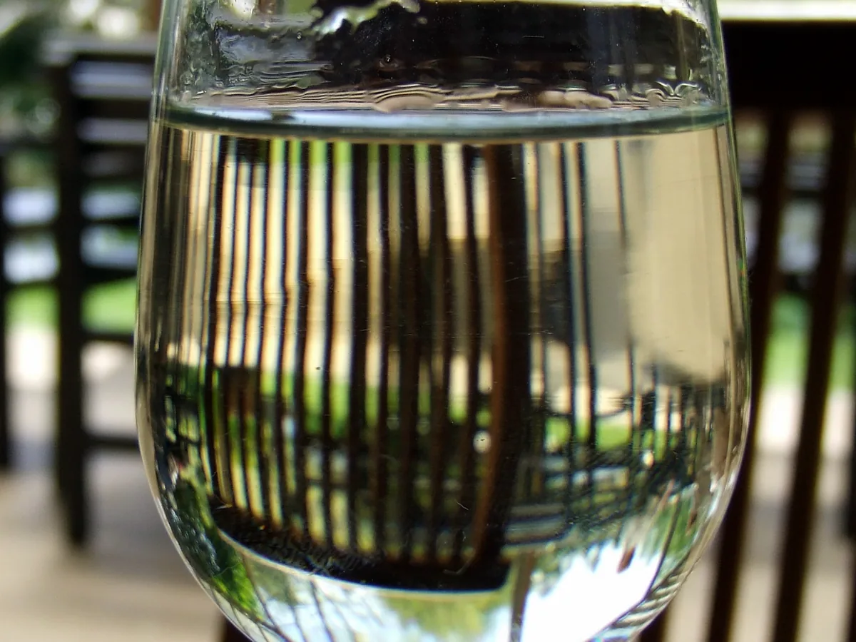 Weißwein in Gläsern auf einem Tisch